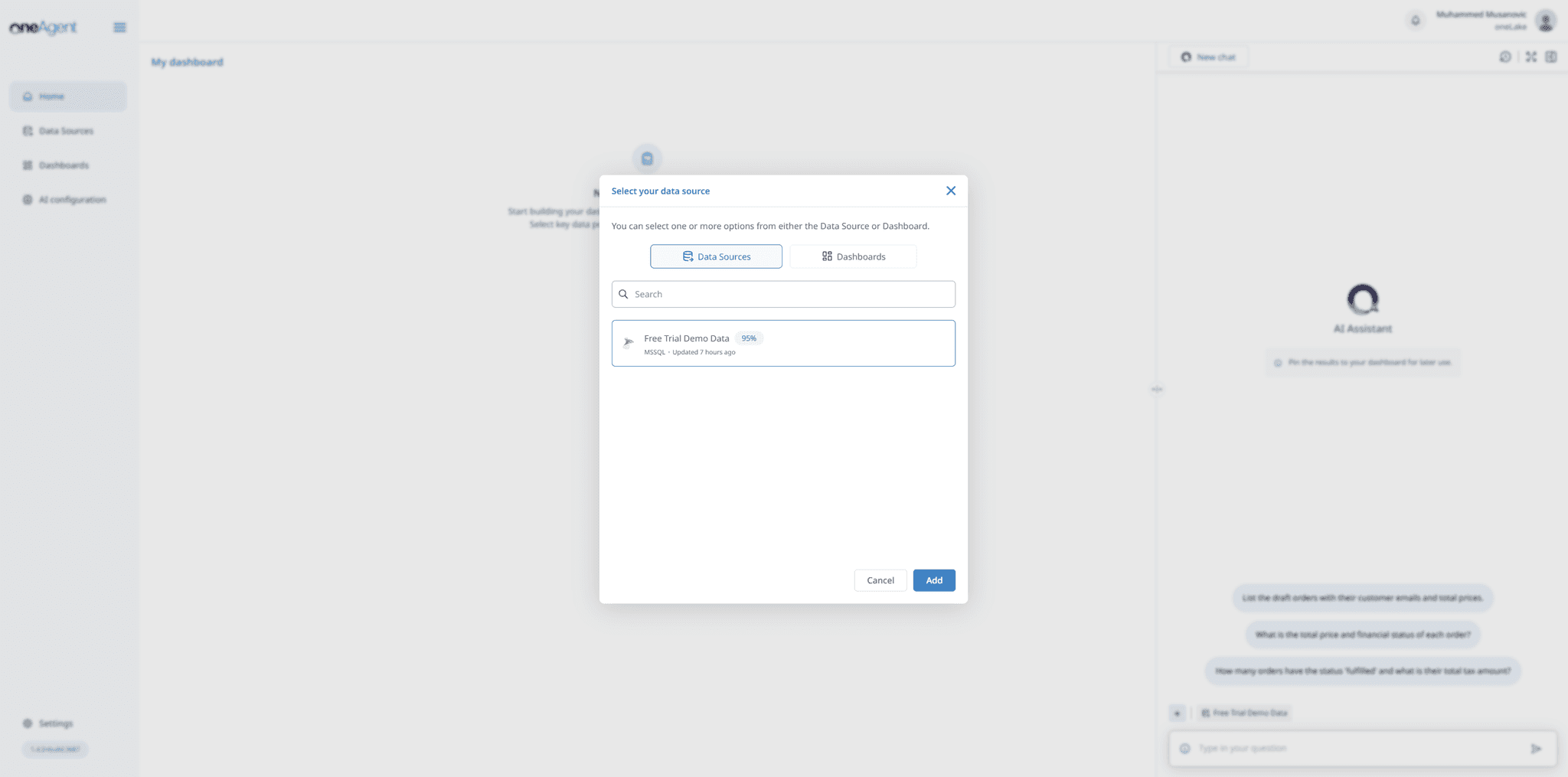 Select data source reference